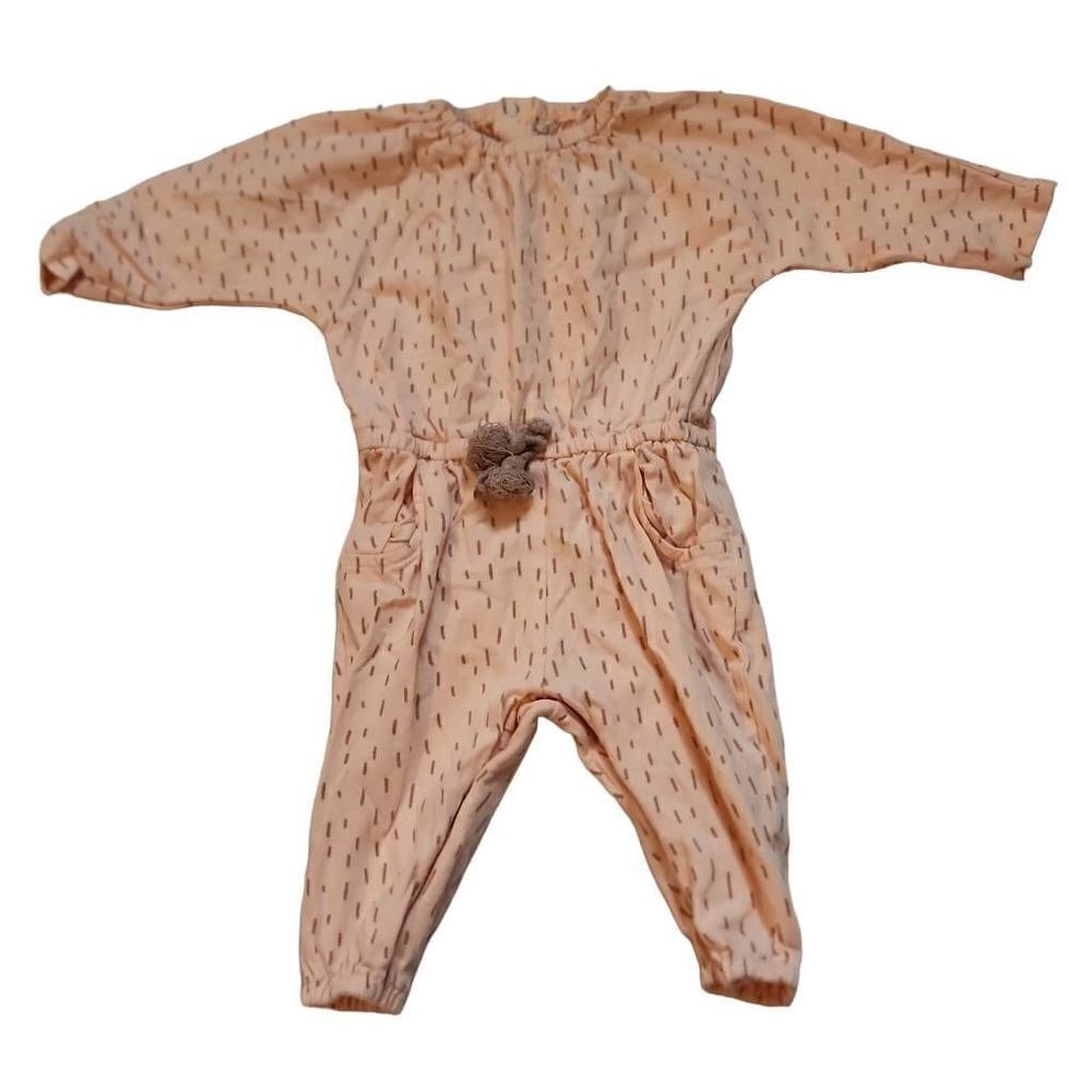 Jessica Simpson Girls Pink & Tan Graphic Print Tassel One Piece Outfit - Size 3/